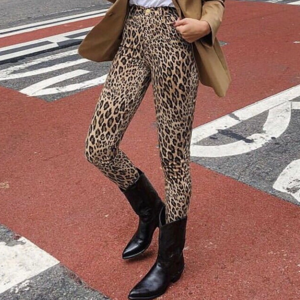 Leopard Skinny Jeans Frame Denim